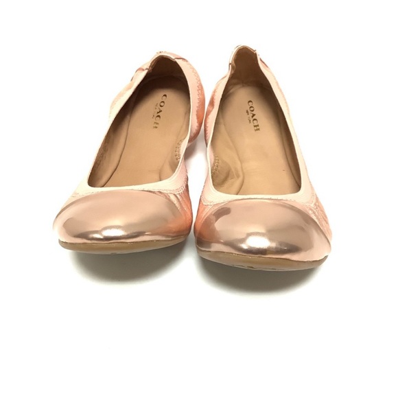 Coach Dalia cap toe Rose Gold Flats 9 - Picture 3 of 6